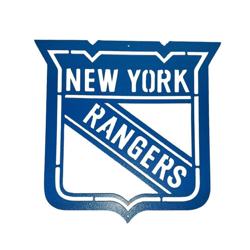 NHL New York Rangers Large 18x17 Blue Metal Bar Home Decor Man Cave Sign